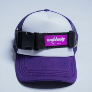 Headstrap Trucker Hat, Purple and White